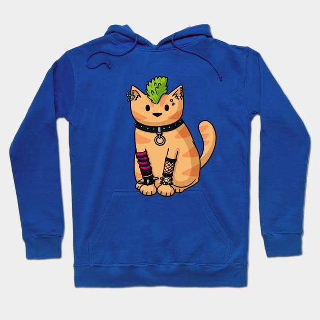 Ginger punk cat Hoodie by Doodlecats 